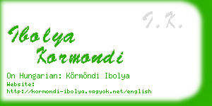 ibolya kormondi business card