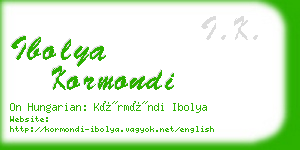 ibolya kormondi business card